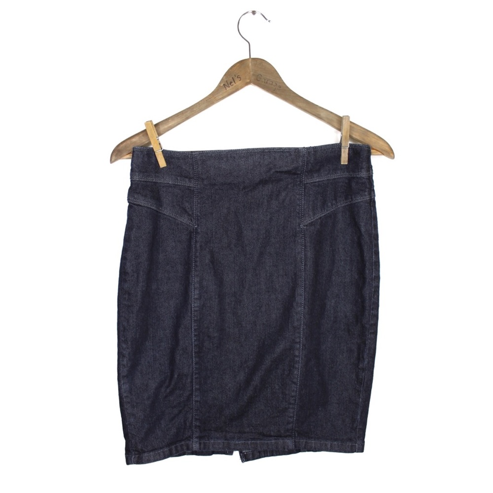 Ann Taylor Dark Denim Wash Jean Midi Skirt 6 Petite